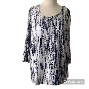 JM Collection Stretchy Blouse 3/4 Length Sleeves